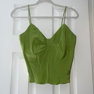 Flores & Flores Green Corset Tank Top